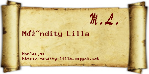 Mándity Lilla névjegykártya